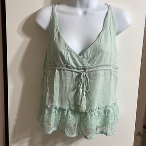 Honey Punch brand mint green spaghetti strap tank size small